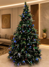 Load image into Gallery viewer, Buy 6ft pre-lit Christmas tree with multicolor and warm LED lights online in India for home decoration
