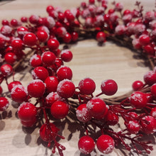 Load image into Gallery viewer, Red berry Christmas wreath for door decoration available online in Delhi India
