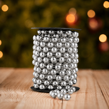 Load image into Gallery viewer, Large metallic silver Christmas garland for festive decoration in India
