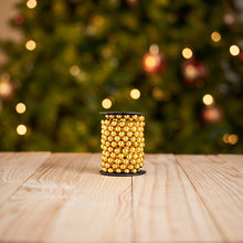 Load image into Gallery viewer, Gold beaded Christmas tree garland for festive décor
