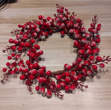Load image into Gallery viewer, Artificial red berry Christmas wreath for festive home decor in Hyderabad India
