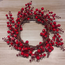 Load image into Gallery viewer, Minimal red berry Christmas wreath for door hanging in Bangalore India
