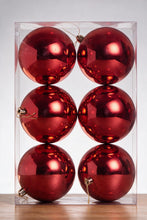 Load image into Gallery viewer, Red Christmas baubles 8cm pack of 6 for Christmas tree decoration
