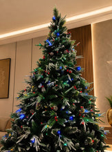 Load image into Gallery viewer, Artificial 6ft pre-lit Christmas tree with warm white and multicolor LED lights for sale online India

