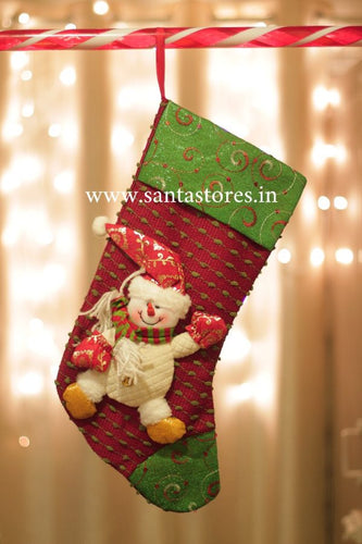 buy-Brown-snowman-Artificial-Christmas-Santa-Stocking-online-india